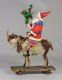 1 1/2 Feet 1890s Large German Santa Claus Nodder Cheviot Mountain Goat Pull Toy