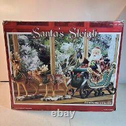 10.75 Santa with Sleigh & Reindeer Tabletop Centerpiece Figures Costco 700645