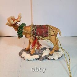 10.75 Santa with Sleigh & Reindeer Tabletop Centerpiece Figures Costco 700645