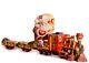 10 Hand Carved Santa Claus Train Handpainted Christmas Wood Figurine Ded Moroz