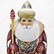 11 Big Santa Claus Statuette Christmas Russian Hand Carved Wooden Figure Statue