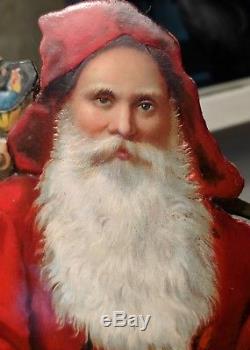 11 Large 1910's German Antique Santa Claus Christmas Die-cut Victorian