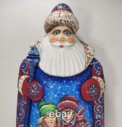 11 Santa Claus Christmas Russian Winter Themes Hand Carved Wooden Figure Statue