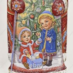 11 Santa Claus Statue Christmas Russian Hand Carved Wooden Figure Winter Themes