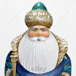 11 Santa Claus Statue Christmas Russian Winter Themes Hand Carved Wooden Figure