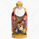 11 Santa Claus Statue Nativity Christmas Russian Hand Carved Wooden Figure