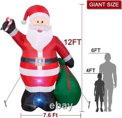 12 FT Giant Inflatable Santa Claus with LED Lights Christmas decor