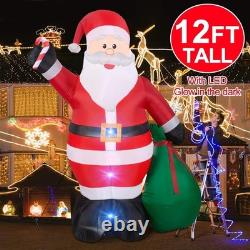 12 FT Giant Inflatable Santa Claus with LED Lights Christmas decor