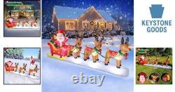 12 Ft Inflatable Santa Claus with Reindeer & LED Lights Outdoor Christmas Y