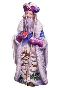 12 Hand carved Santa Claus Handpainted Christmas wood figurine Ded Moroz