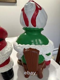 14 Tall Santa And Mrs Claus Hand Painted Ceramic Figurines Atlantic Mold 1980s