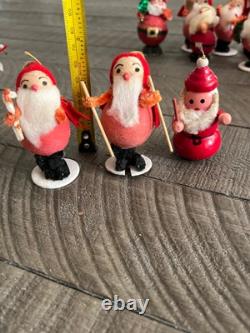 15 Nice VTG PUTZ Christmas Santa Claus Spun Cotton Crepe Paper figures