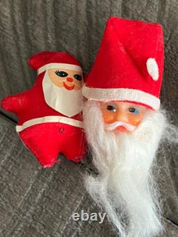 15 Nice VTG PUTZ Christmas Santa Claus Spun Cotton Crepe Paper figures