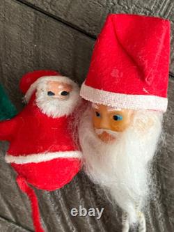 15 Nice VTG PUTZ Christmas Santa Claus Spun Cotton Crepe Paper figures