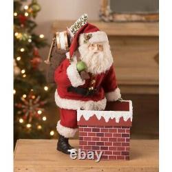 16 Bethany Lowe Rooftop Chimney Santa Claus w Bag Figure Retro Christmas Decor