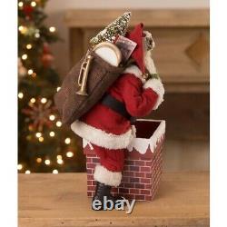 16 Bethany Lowe Rooftop Chimney Santa Claus w Bag Figure Retro Christmas Decor
