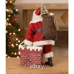 16 Bethany Lowe Rooftop Chimney Santa Claus w Bag Figure Retro Christmas Decor