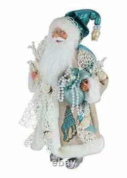 16 Inch Standing Aquamarine Santa Claus Christmas Figurine Figure Decoration