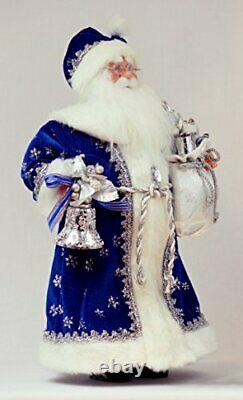 16 Inch Standing Royal Blue Santa Claus Christmas Figurine Figure Decoration