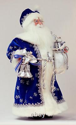 16 Inch Standing Royal Blue Santa Claus Christmas Figurine Figure Decoration 41