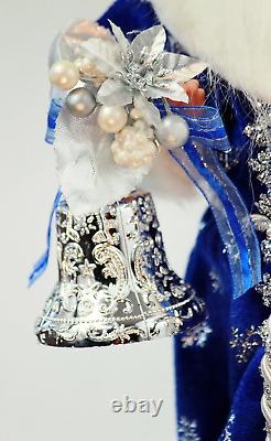 16 Inch Standing Royal Blue Santa Claus Christmas Figurine Figure Decoration 41