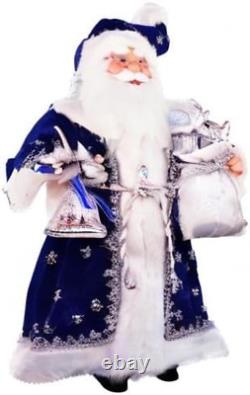 16 Inch Standing Royal Blue Santa Claus Christmas Figurine Figure Decoration 41