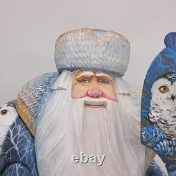 17 Big Wooden Santa Claus Hand carved, painted figurine Christmas Art decor