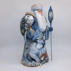 17 Big Wooden Santa Claus Hand carved, painted figurine Christmas Art decor