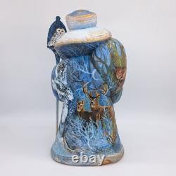 17 Big Wooden Santa Claus Hand carved, painted figurine Christmas Art decor