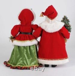 17 Karen Didion Lighted Strolling Santa Mrs Claus Figure Doll Christmas Decor