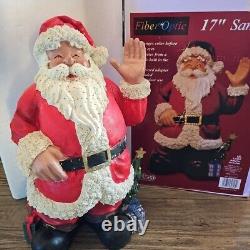 17 Puleo Santa Clause Fiber Optic Light Up Color Changing Christmas Works Great