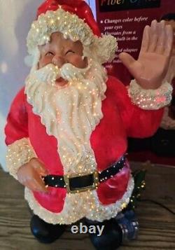 17 Puleo Santa Clause Fiber Optic Light Up Color Changing Christmas Works Great