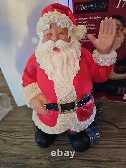 17 Puleo Santa Clause Fiber Optic Light Up Color Changing Christmas Works Great