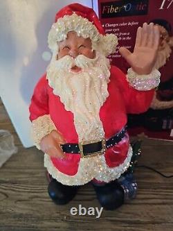 17 Puleo Santa Clause Fiber Optic Light Up Color Changing Christmas Works Great