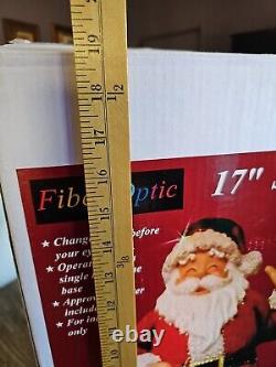 17 Puleo Santa Clause Fiber Optic Light Up Color Changing Christmas Works Great