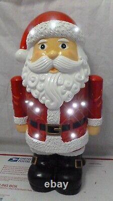 18 inch Christmas Santa Claus Resin Statue Statuary Figure LED Lighted Light Up