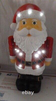 18 inch Christmas Santa Claus Resin Statue Statuary Figure LED Lighted Light Up