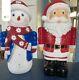 18 Inch Christmas Santa Claus & Snowman Resin Statue Figures Led Lighted 2 Modes