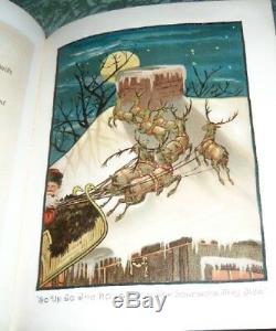1886 VISIT From SANTA CLAUS / NIGHT BEFORE CHRISTMAS, 12 COLOR PLATES, RARE GEM