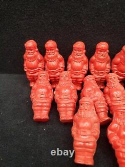 19 Irwin Miniature Celluloid Christmas Toy Santa Claus Figures. 2.5 tall