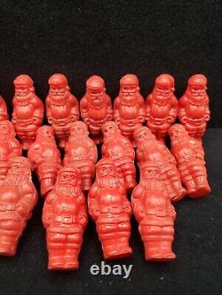 19 Irwin Miniature Celluloid Christmas Toy Santa Claus Figures. 2.5 tall