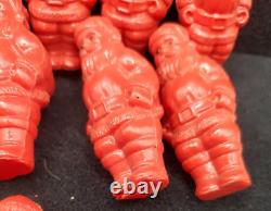 19 Irwin Miniature Celluloid Christmas Toy Santa Claus Figures. 2.5 tall