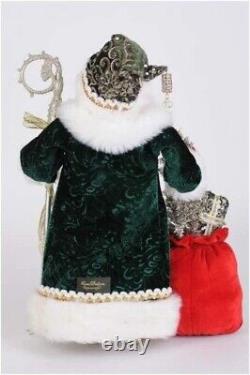 19 Karen Didion Lighted Sparkling Emerald Santa Claus Fig Retro Christmas Decor