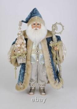 19 Karen Didion Ocean Blue Beach Shell Santa Claus Doll Figure Christmas Décor