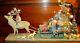 1910 14.9 German Santa Claus On Reindeer W Sled Erzgebirge Toys Trees & Animals