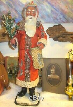 1910 Belsnickle Santa Claus German Candy Container Music Box