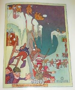 1915 SANTA CLAUS in TOYLAND, 8 BRILLIANT CHROMOS, RARE REILLY & BRITTON, 1ST ED