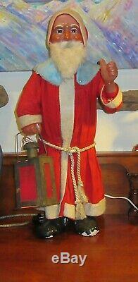 1922 Fine detailed Electric Nodding German Santa Claus Lantern Store display