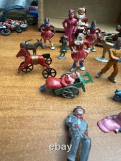 1930's Metal Led Figures Skating Santa Clause horses etc Rare