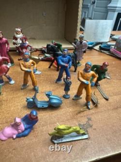 1930's Metal Led Figures Skating Santa Clause horses etc Rare